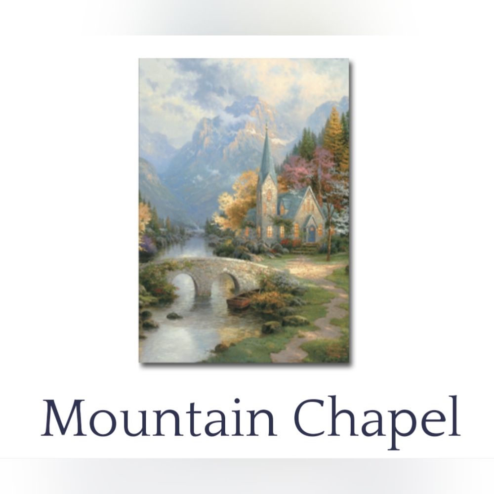 Thomas Kinkade Mountain Chapel Thank You Cards (Pack of 25)